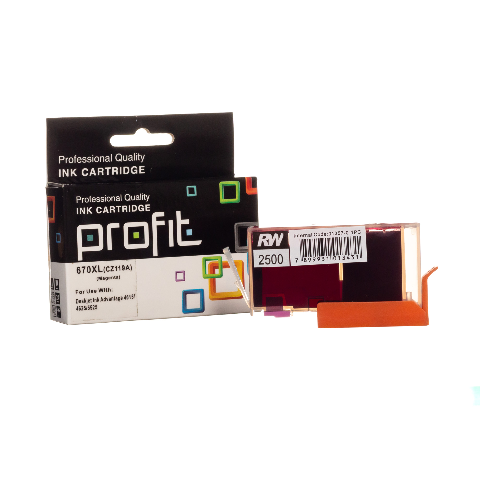 CART TINTA HP 670XL (14,5ML) VERM COMPATÍVEL PROFIT