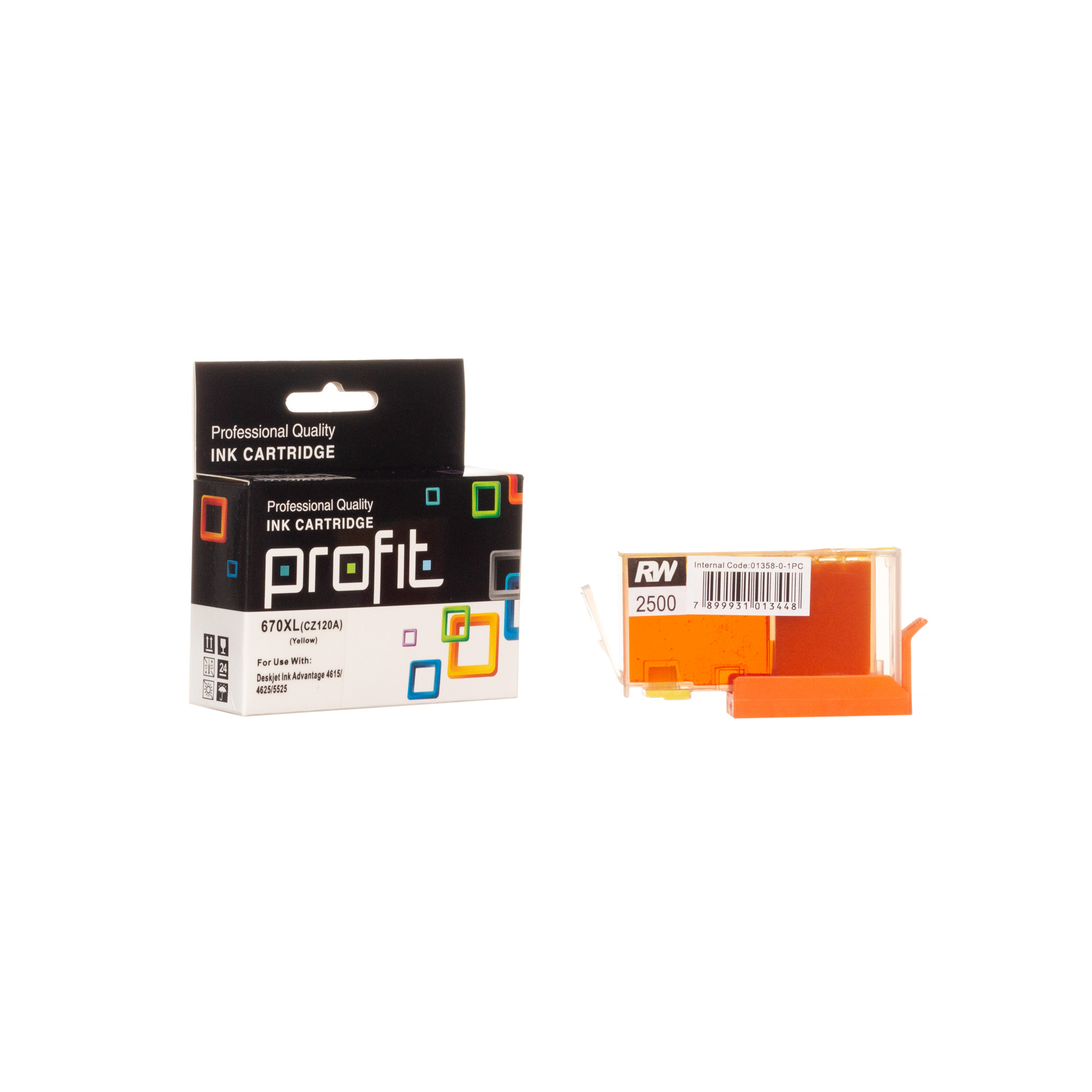 CART TINTA HP 670XL (14,5ML) AMAR COMPATÍVEL PROFIT