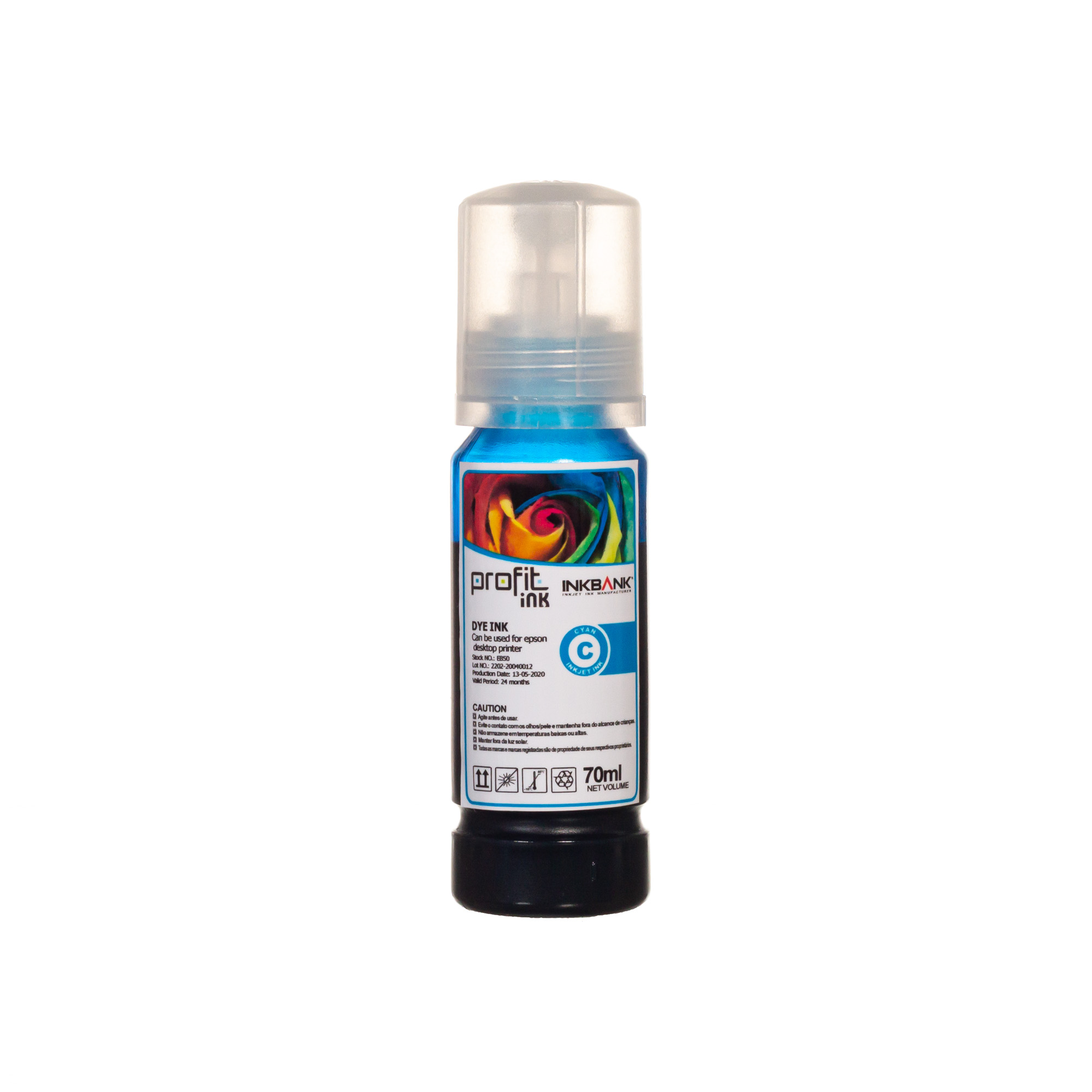 TINTA EPSON 504 REFIL T504220AL T544220 L4150 | 4160 | 6171 | 6161 (70ML)AZUL CORANTE PROFIT INK IMP