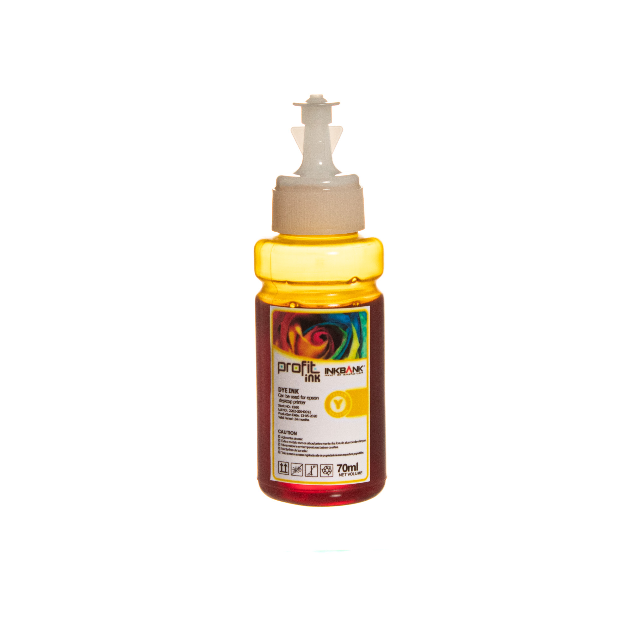 TINTA EPSON 664 REFIL T664420AL L110 | L200 | L355 | L495 (70ML) AMAR CORANTE PROFIT INK IMP