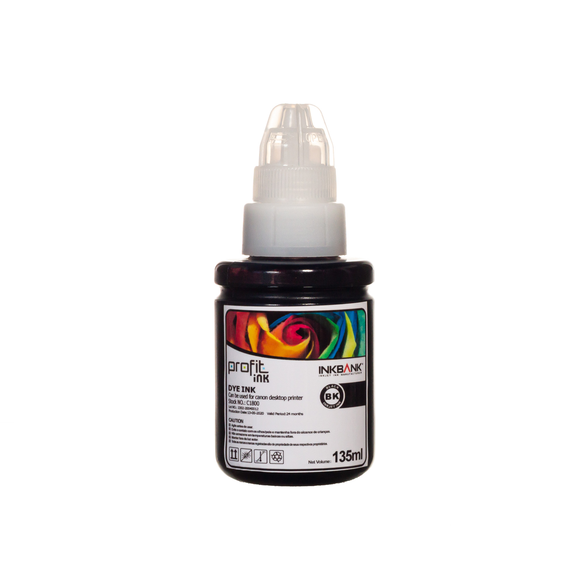 TINTA CANON REFIL G1000 2000 1100 2100 3100 3102 3111 6010 1800 (135ML) PRET CORANTE PROFIT INK IMP