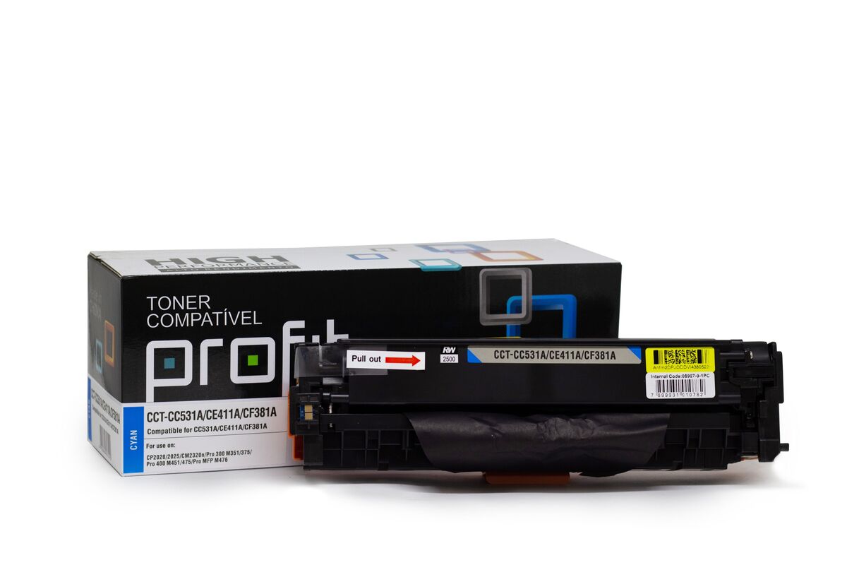 CART TONER HP305A | CE411A | CB531A | HP2025 | CF381A - RTC - (2,8K) AZUL COMPATÍVEL PROFIT