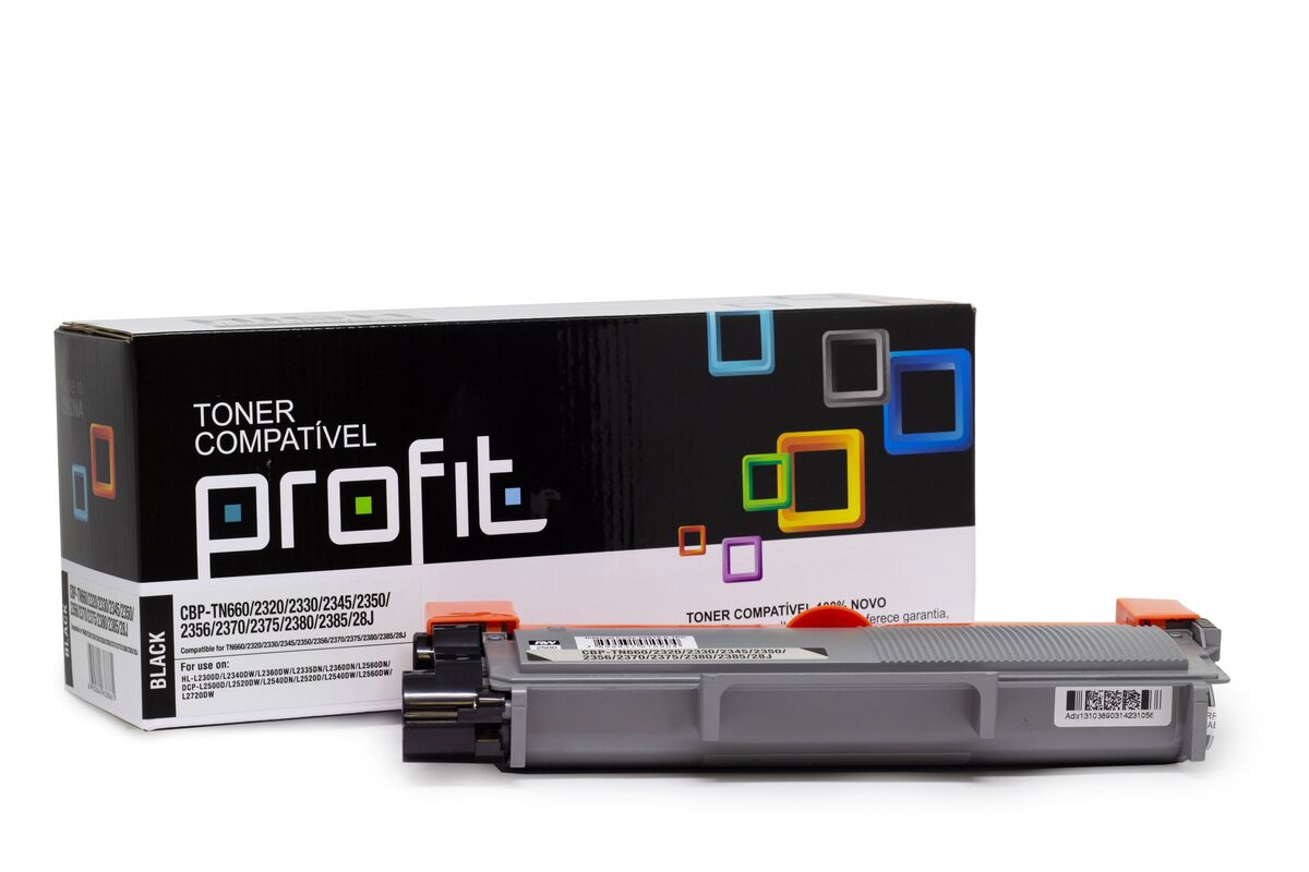 CART TONER BROTHER TN660 | 2370 | HL2360 | HL2320 | MFC2720 - NST - (2,6K) COMPATÍVEL PROFIT