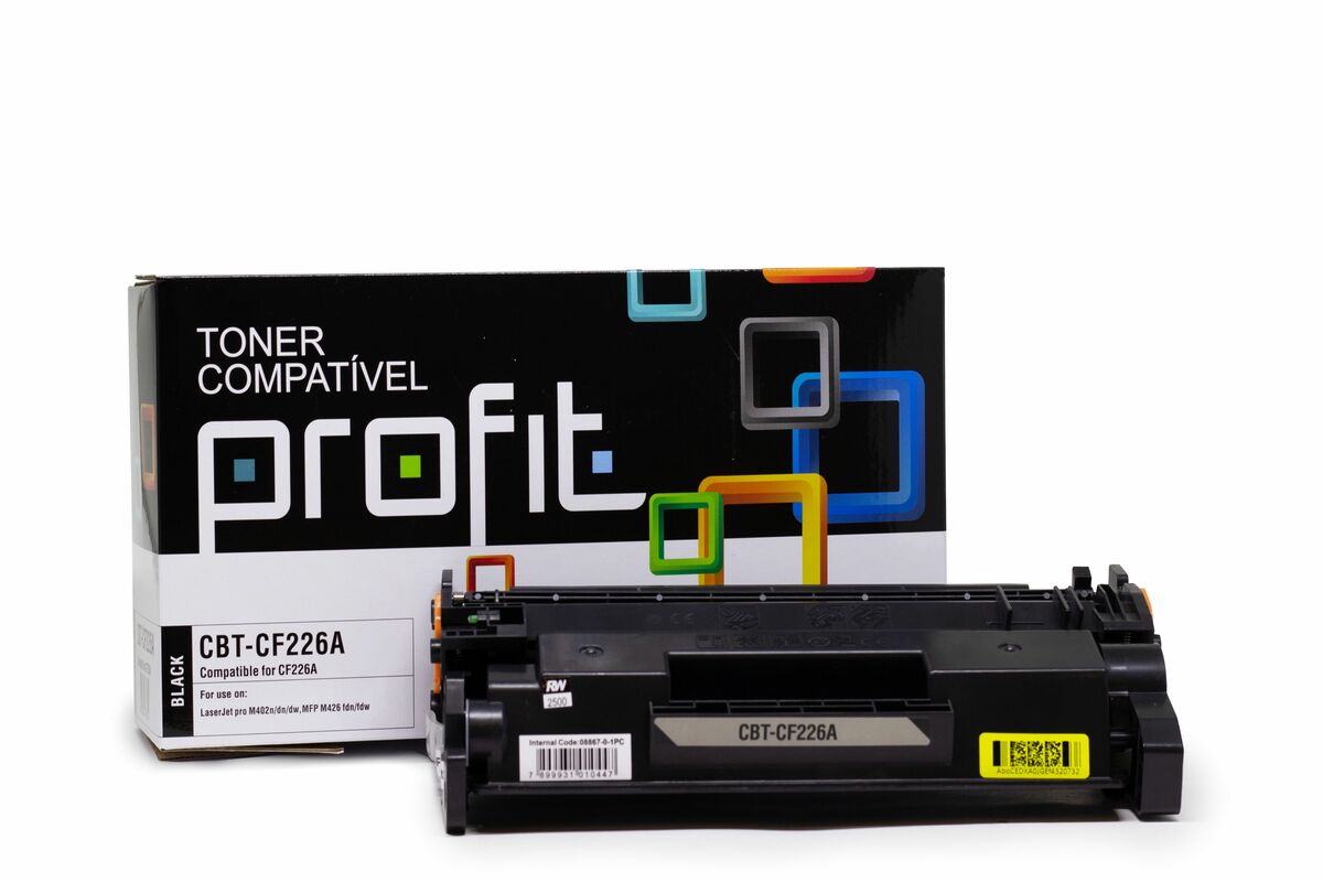 CART TONER HP CF226A | M426DW | M426FDW | M402N | M402DN - RTC - (3,1K) COMPATÍVEL PROFIT S/ CHIP