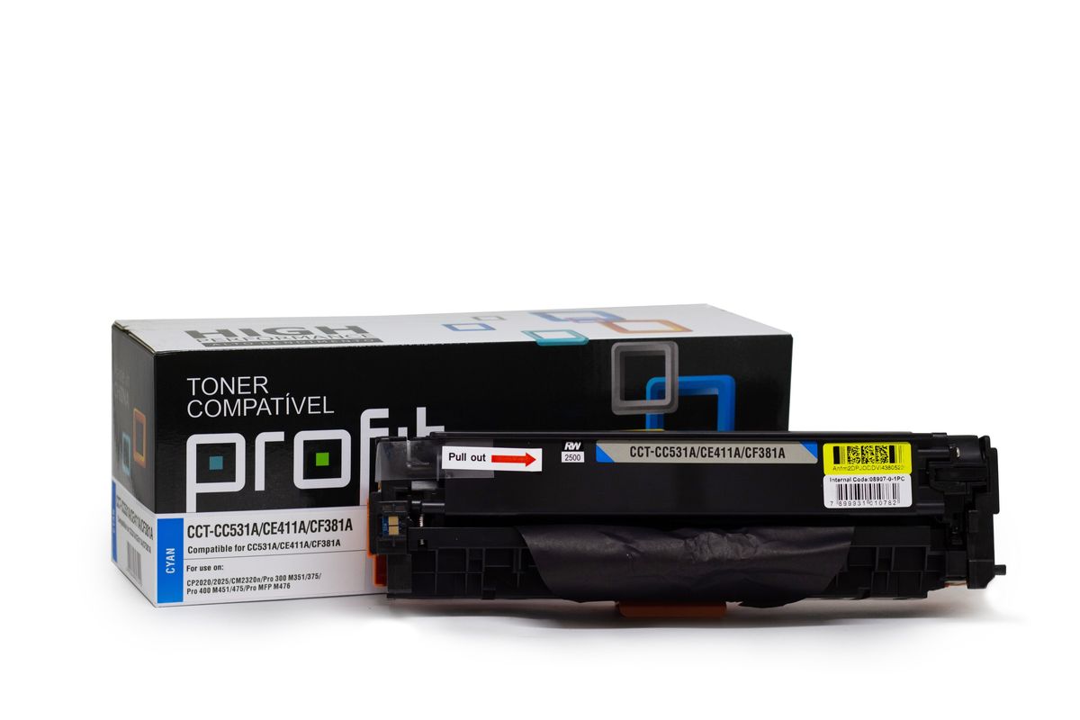 CART TONER HP305A | CE411A | CB531A | HP2025 | CF381A - STA - (2,8K) AZUL COMPATÍVEL PROFIT