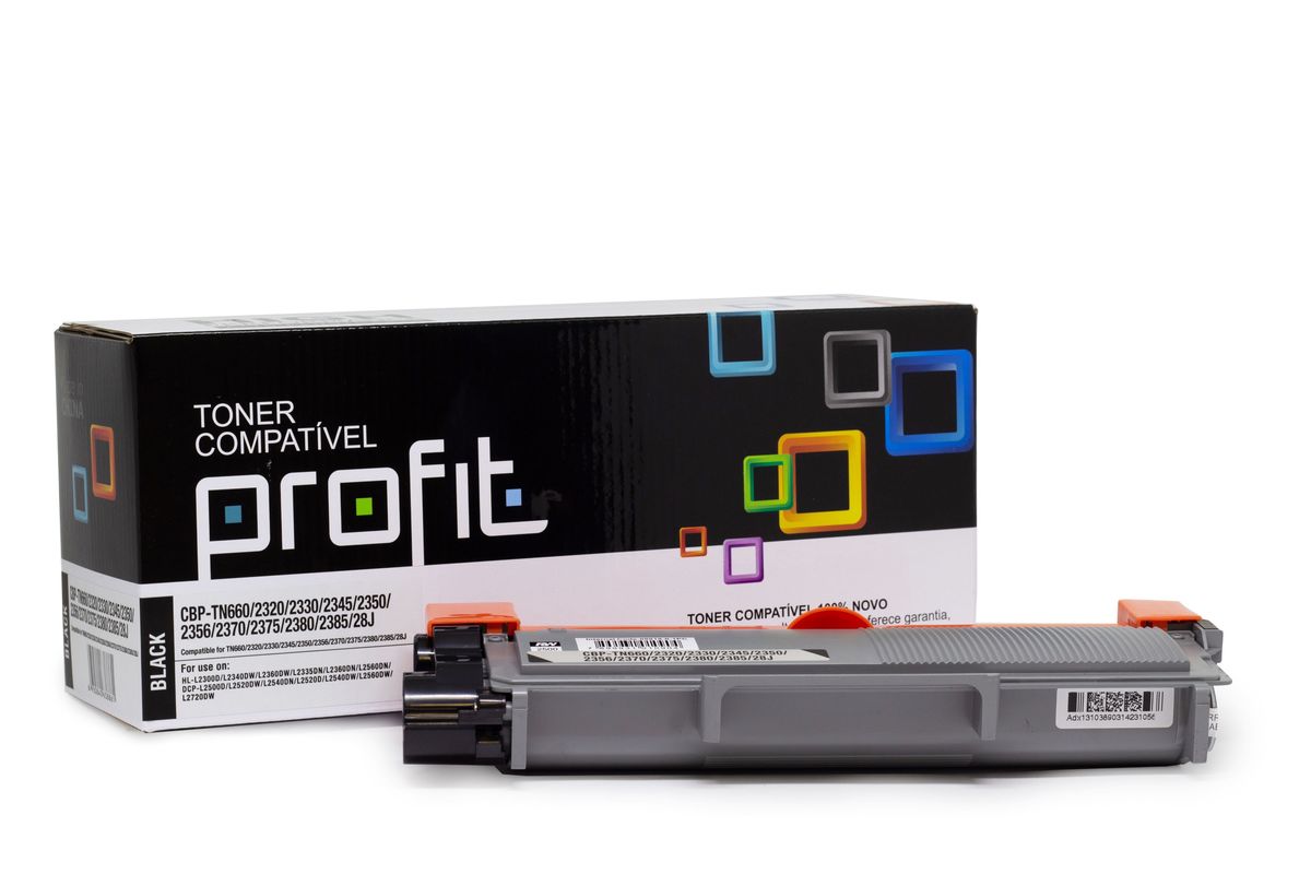 CART TONER BROTHER TN660 | 2370 | HL2360 | HL2320 | MFC2720 - STA - (2,6K) COMPATÍVEL PROFIT